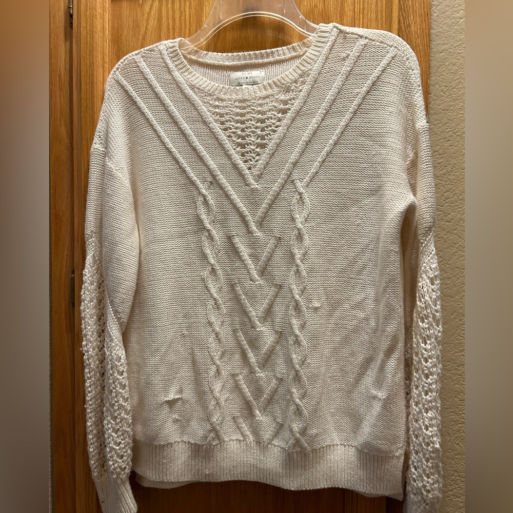 Lucky brand crochet style sweater